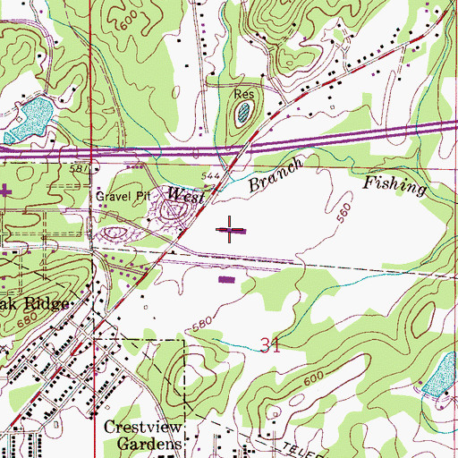 Topographic Map of Comer Avenue Industrial Park, AL