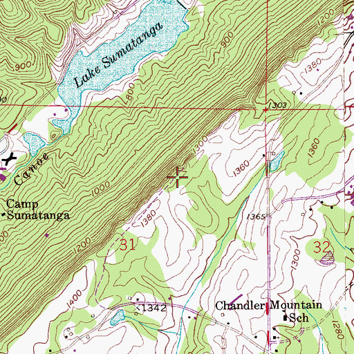 Topographic Map of Creel Memorial Chapel, AL