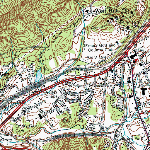 Topographic Map of Harriman Post Office, TN