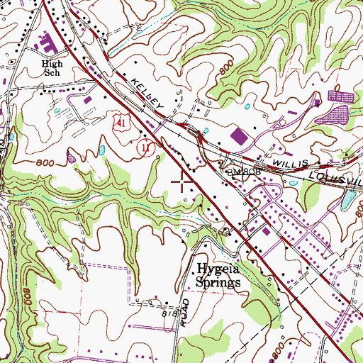 Topographic Map of Greenbrier Post Office, TN