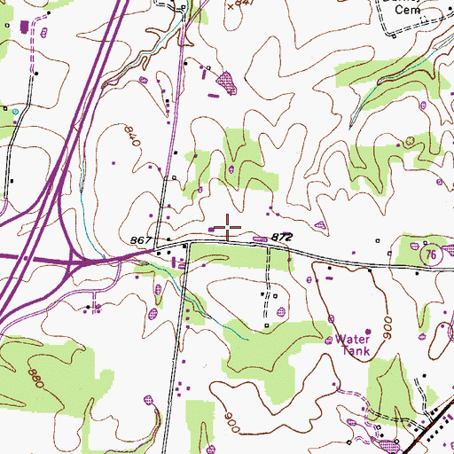 Topographic Map of White House Post Office, TN