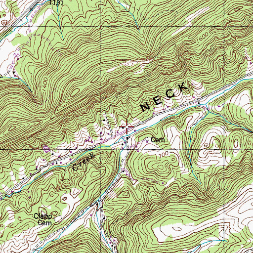 Topographic Map of Center View School (historical), TN