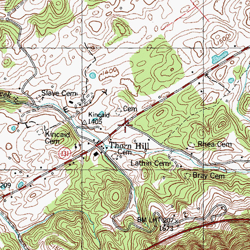 Topographic Map of Thorn Hill Post Office, TN