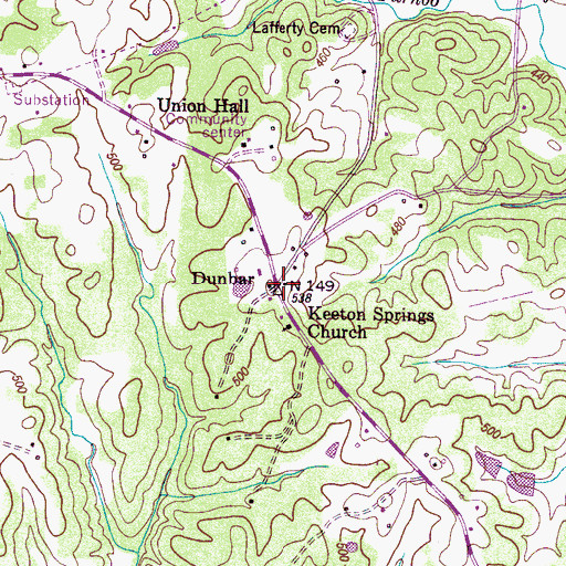 Topographic Map of Bath Springs Post Office, TN