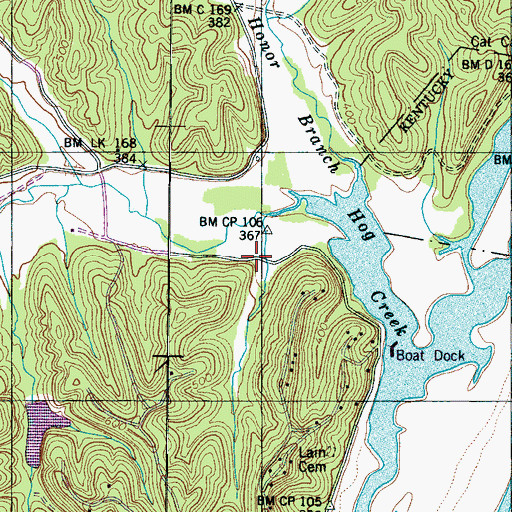 Topographic Map of Hog Creek School (historical), TN