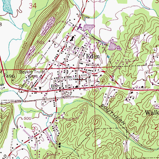Topographic Map of Eden United Methodist Church, AL