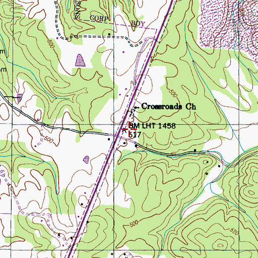 Topographic Map of Mount Joy School (historical), TN