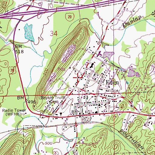 Topographic Map of Eden Westside Baptist Church, AL