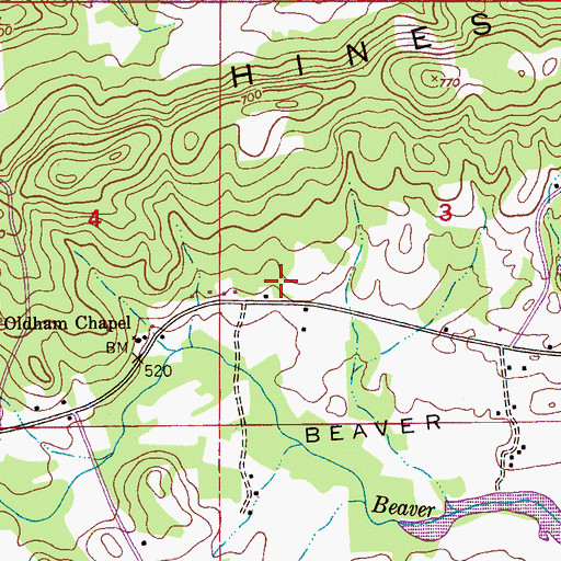 Topographic Map of Edwards School (historical), AL