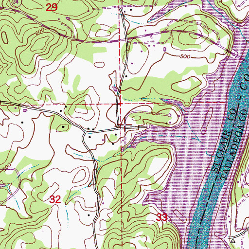 Topographic Map of Enchanted Hills, AL