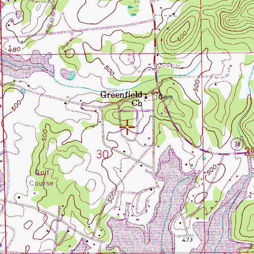 Topographic Map of Fairview Heights, AL