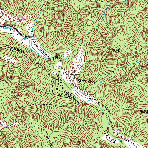 Topographic Map of Arnold Number Two Mine, TN