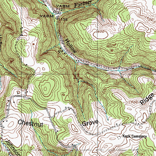 Topographic Map of Honeysuck Prospect, TN