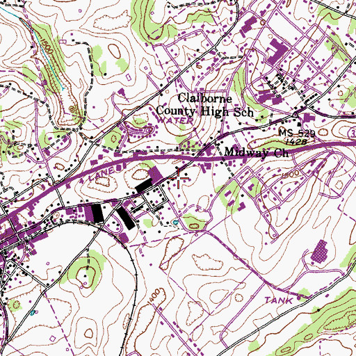 Topographic Map of New Tazewell Post Office, TN