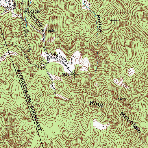 Topographic Map of Upper Eagan Mine, TN