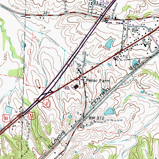 Topographic Map of Brighton Post Office, TN