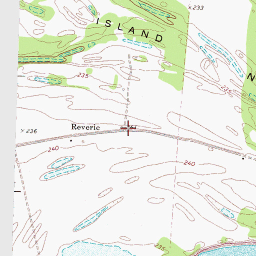 Topographic Map of Reverie Post Office (historical), TN