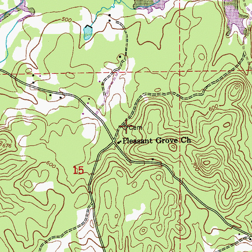 Topographic Map of Garden of Memories Cemetery, AL