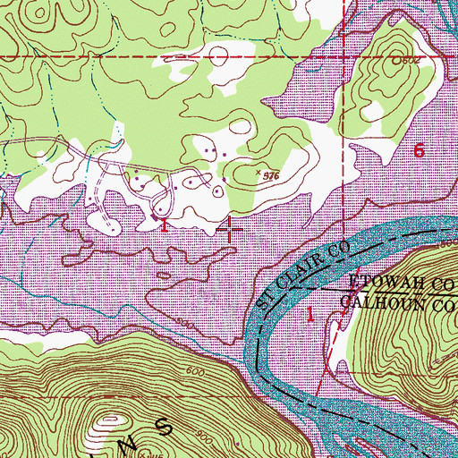 Topographic Map of Greensport (historical), AL