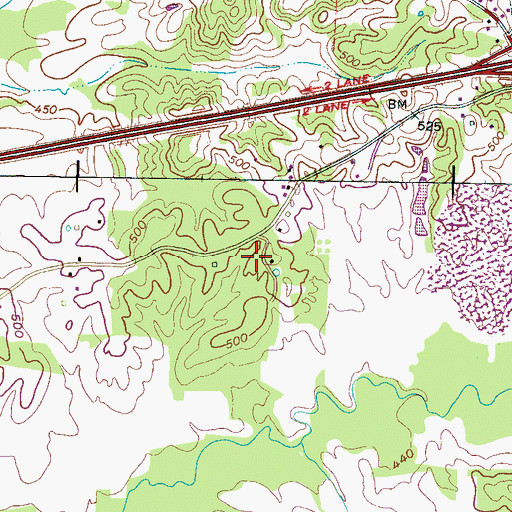 Topographic Map of Atkins Post Office (historical), TN