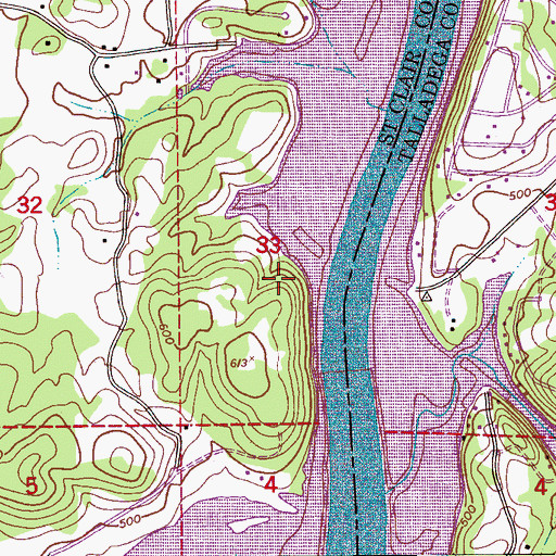 Topographic Map of Hamilton (historical), AL
