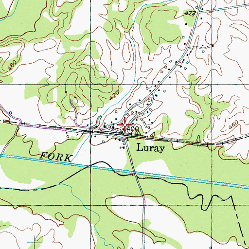 Topographic Map of Luray Post Office, TN