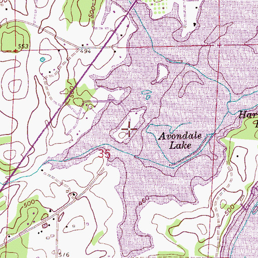 Topographic Map of Harmons Island, AL