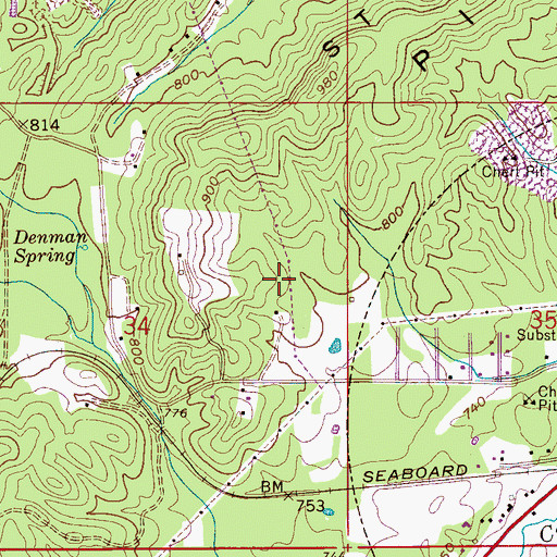 Topographic Map of Havilah Hills Estates, AL