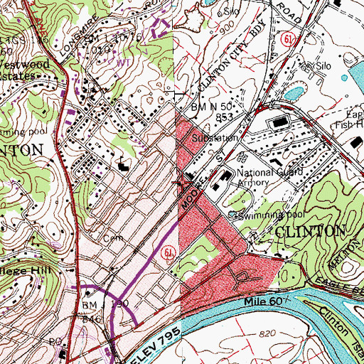 Topographic Map of First Wesleyan Church, TN
