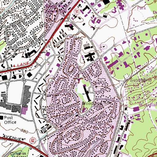 Topographic Map of Grace Lutheran Church, TN