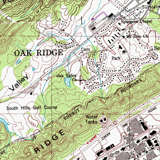 Topographic Map of Scarboro Church of Christ, TN