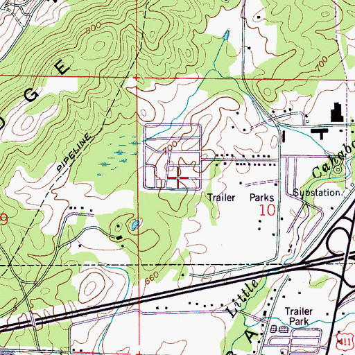Topographic Map of Heathermoor Estates, AL