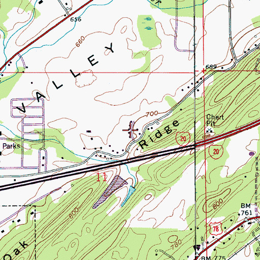 Topographic Map of Heritage Park, AL