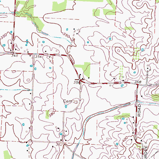 Topographic Map of Liberty Hall, TN