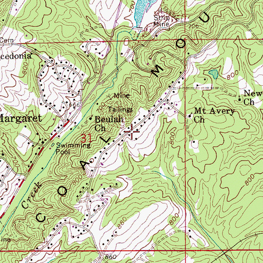 Topographic Map of Hill Number 1, AL