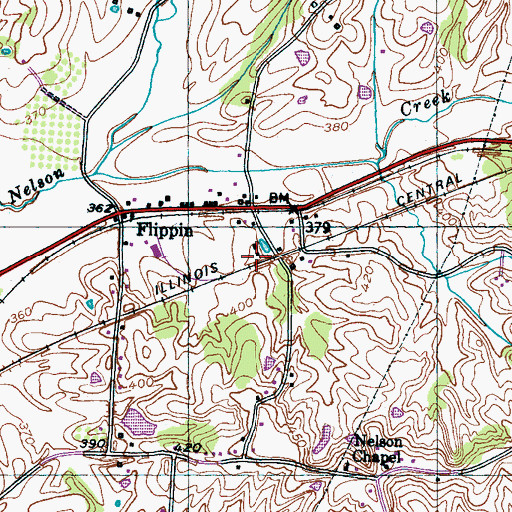 Topographic Map of Flippin Post Office (historical), TN