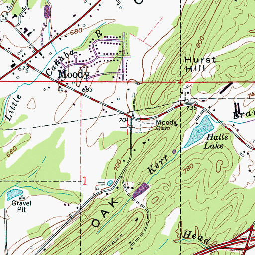 Topographic Map of Hopewell Methodist Church (historical), AL