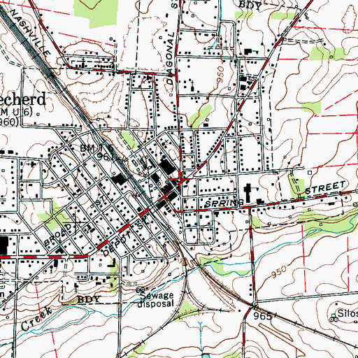Topographic Map of Decherd Post Office, TN