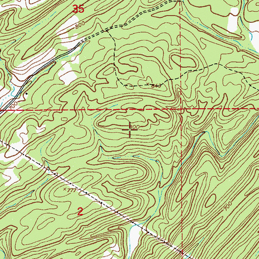 Topographic Map of Horseshoe Gap, AL