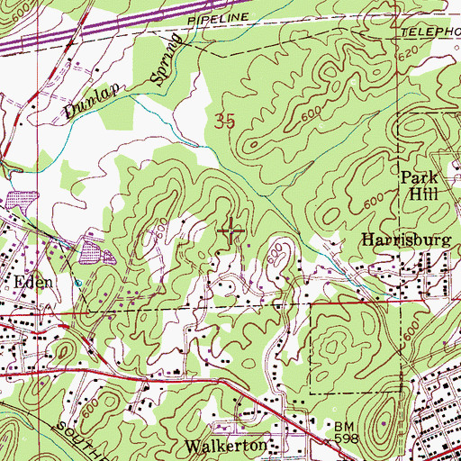 Topographic Map of House of Prayer Church, AL