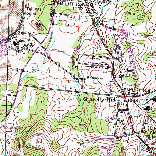 Topographic Map of Davis Mill, TN