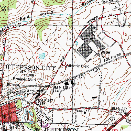 Topographic Map of Jarnagan Mine, TN