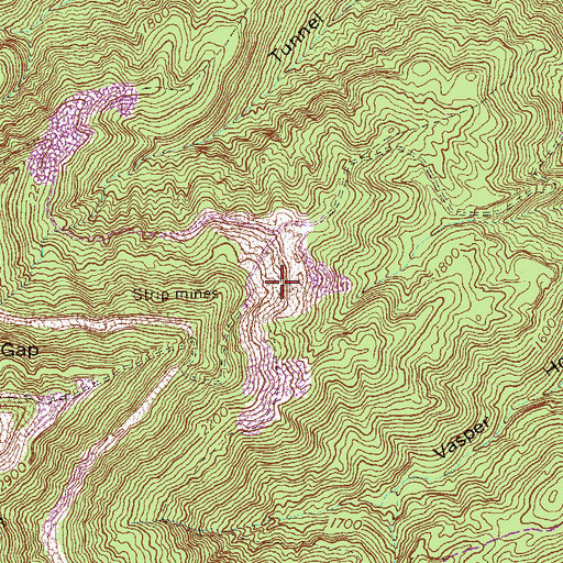 Topographic Map of Anthras Slope Mine, TN
