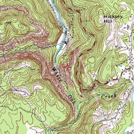 Topographic Map of Blue Rose Mine, TN