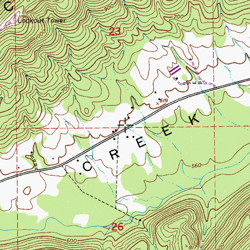 Topographic Map of Laytons Store (historical), AL