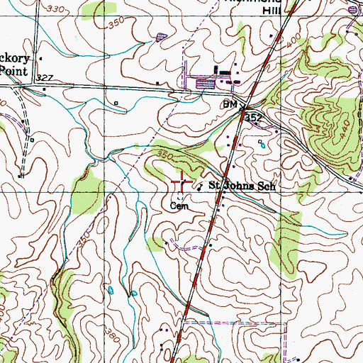 Topographic Map of Saint John Church, TN