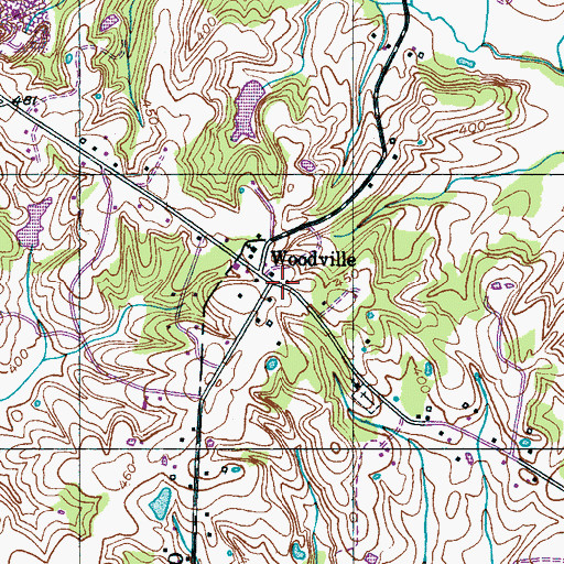 Topographic Map of Woodville Post Office (historical), TN