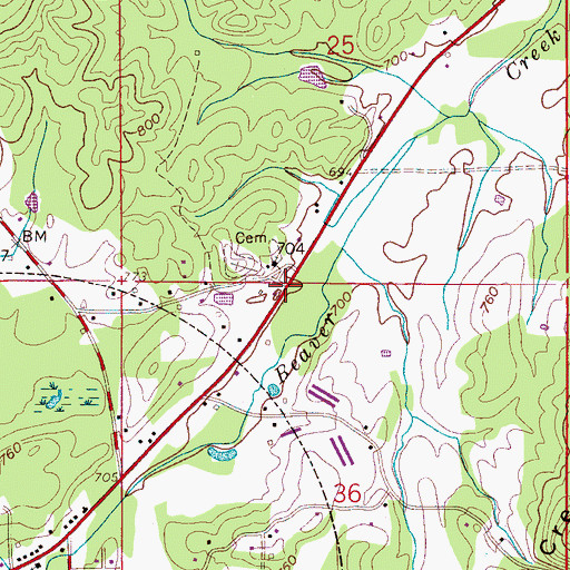 Topographic Map of Liberty Church, AL