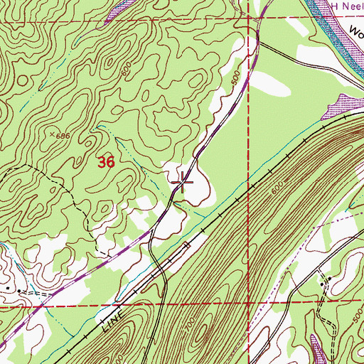 Topographic Map of Lock Three School (historical), AL