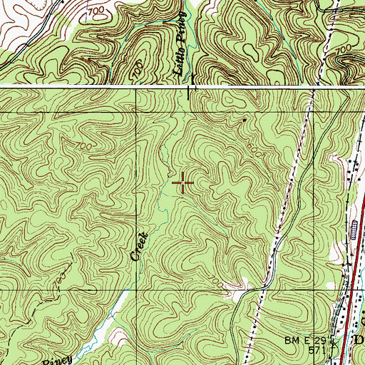 Topographic Map of Little Piney Creek Mine, TN